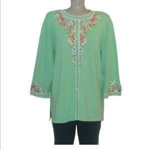 NWT Bob Macki Wearable Art Green Fruit Sweater